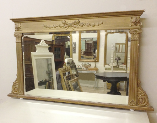 antique overmantle mirror